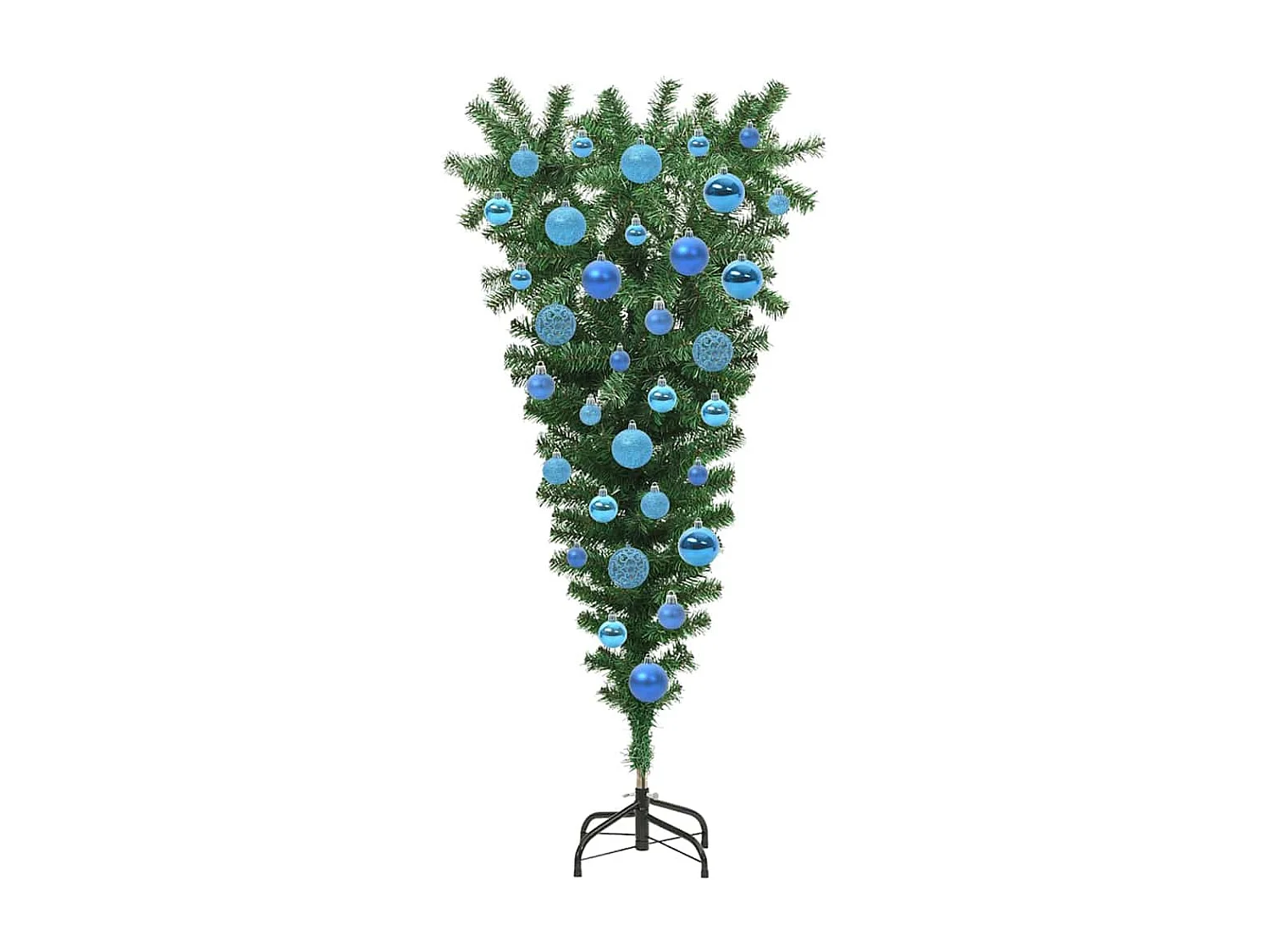 Upside-down Kunst Kerstboom met Ballen Set Groen 120 cm PVC