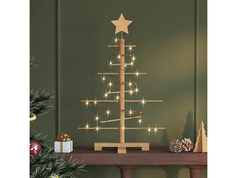 Arbre de Noël en bois avec support Marron 75 cm Bambou