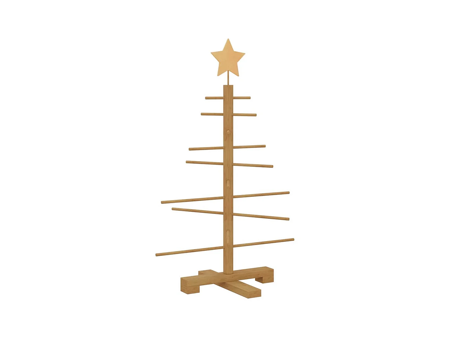Árbol de Navidad de madera con soporte Marrón 75 cm Bambú
