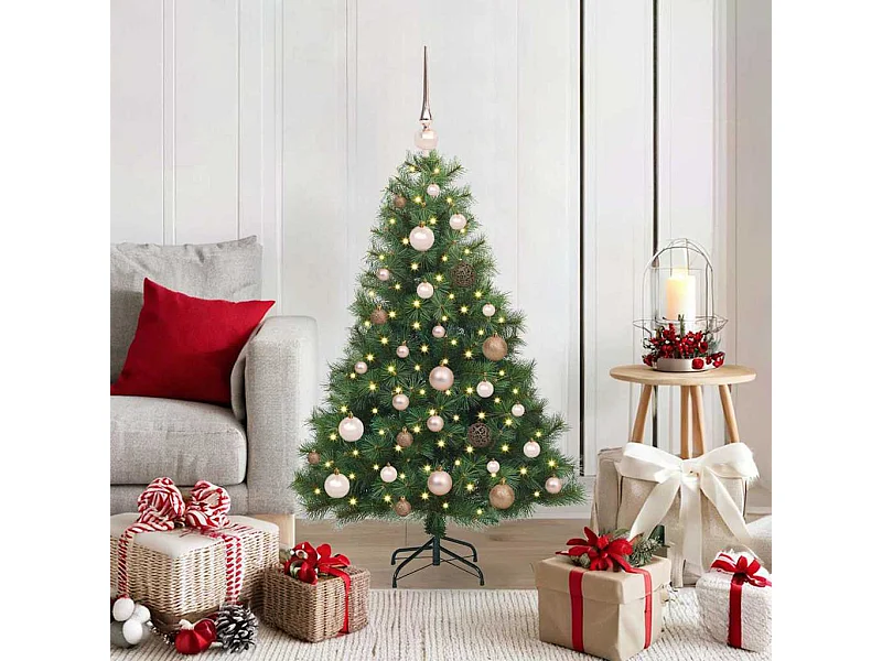 Kunstkerstboom met 150 LED met standaard Groen 120 cm PE en PVC