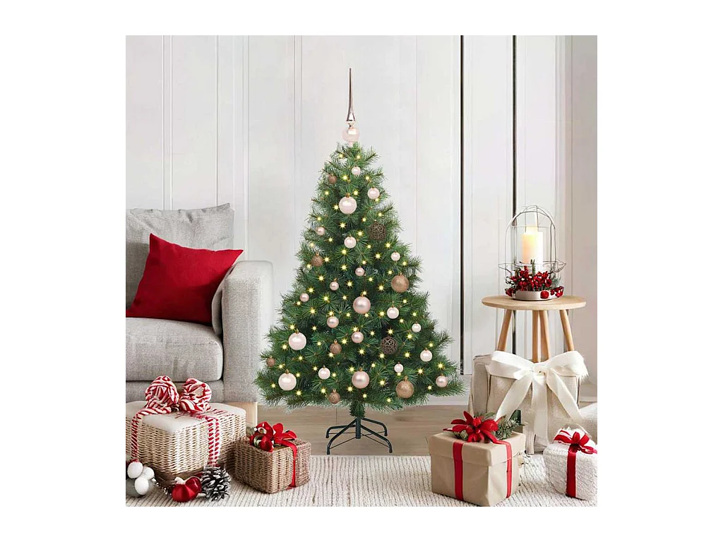 Kunstkerstboom met 150 LED met standaard Groen 120 cm PE en PVC
