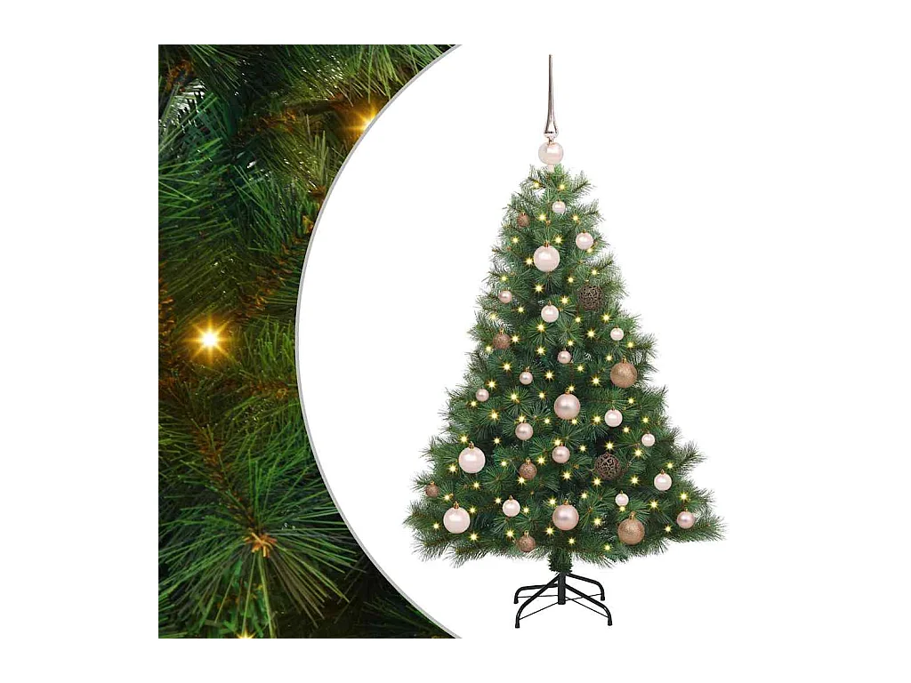 Kunstkerstboom met 150 LED met standaard Groen 120 cm PE en PVC
