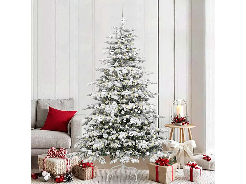 Sapin de Noël Artificiel à Branches Articulées Blanc 210 cm
