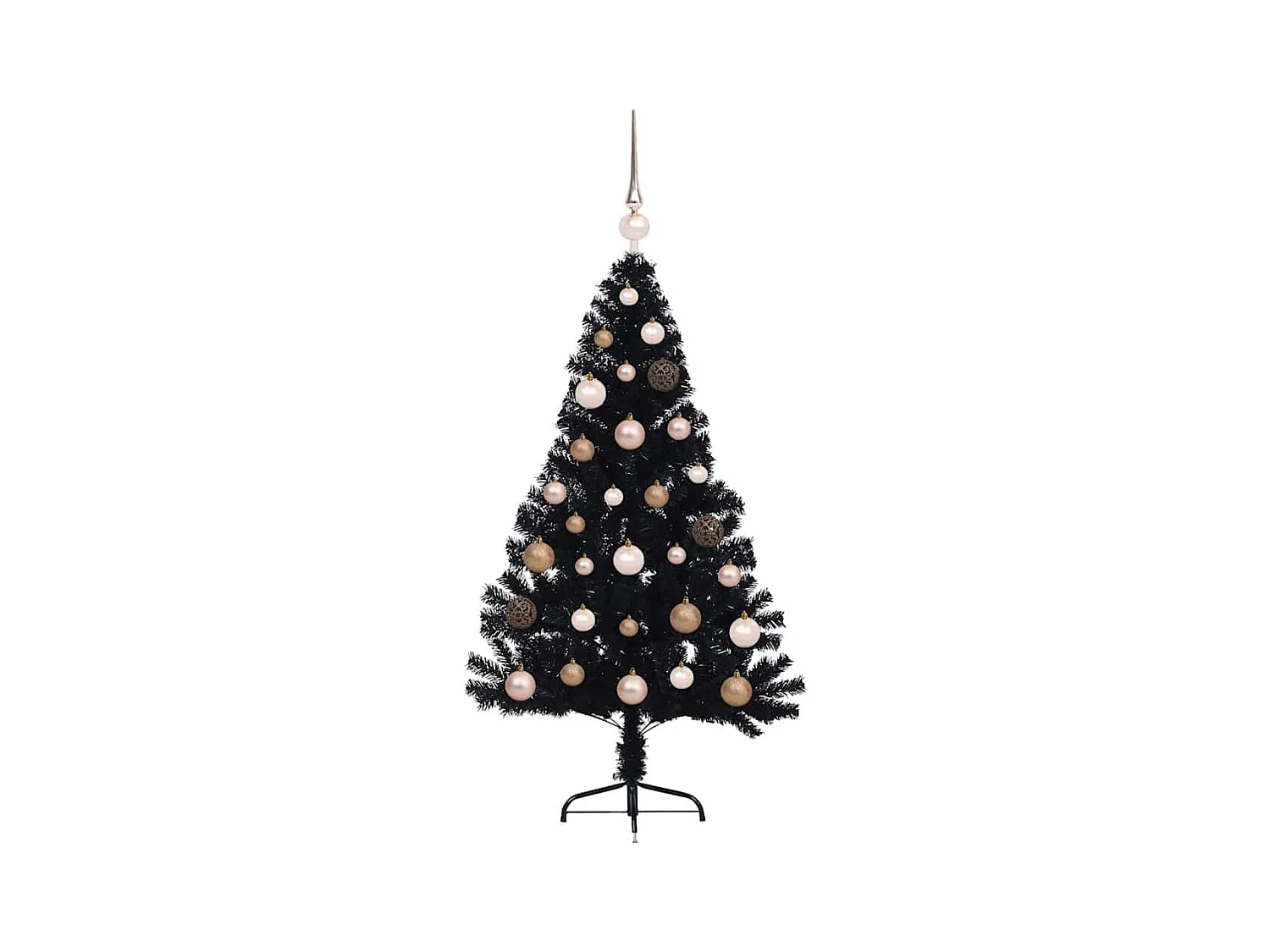 Árvore de Natal com luzes decorativas de corda Preto 120 cm