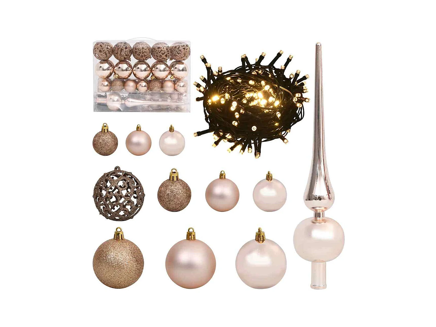 Árvore de Natal com luzes decorativas de corda Preto 120 cm