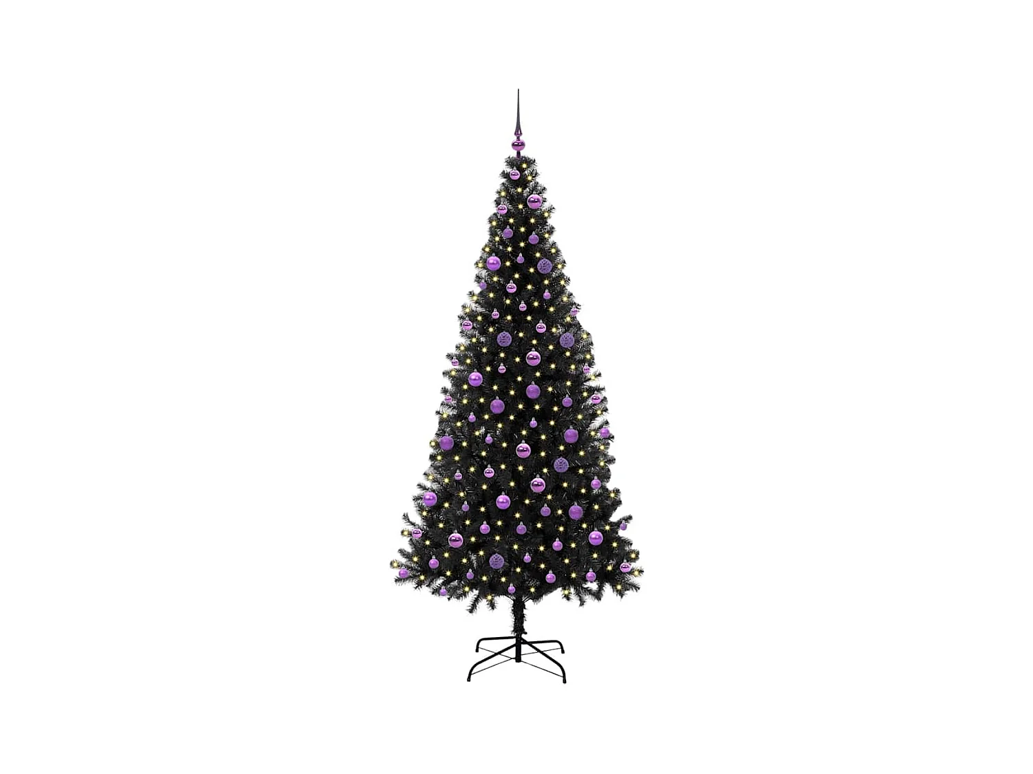 Árbol de Navidad con 300 LED con soporte Negro 210 cm PVC