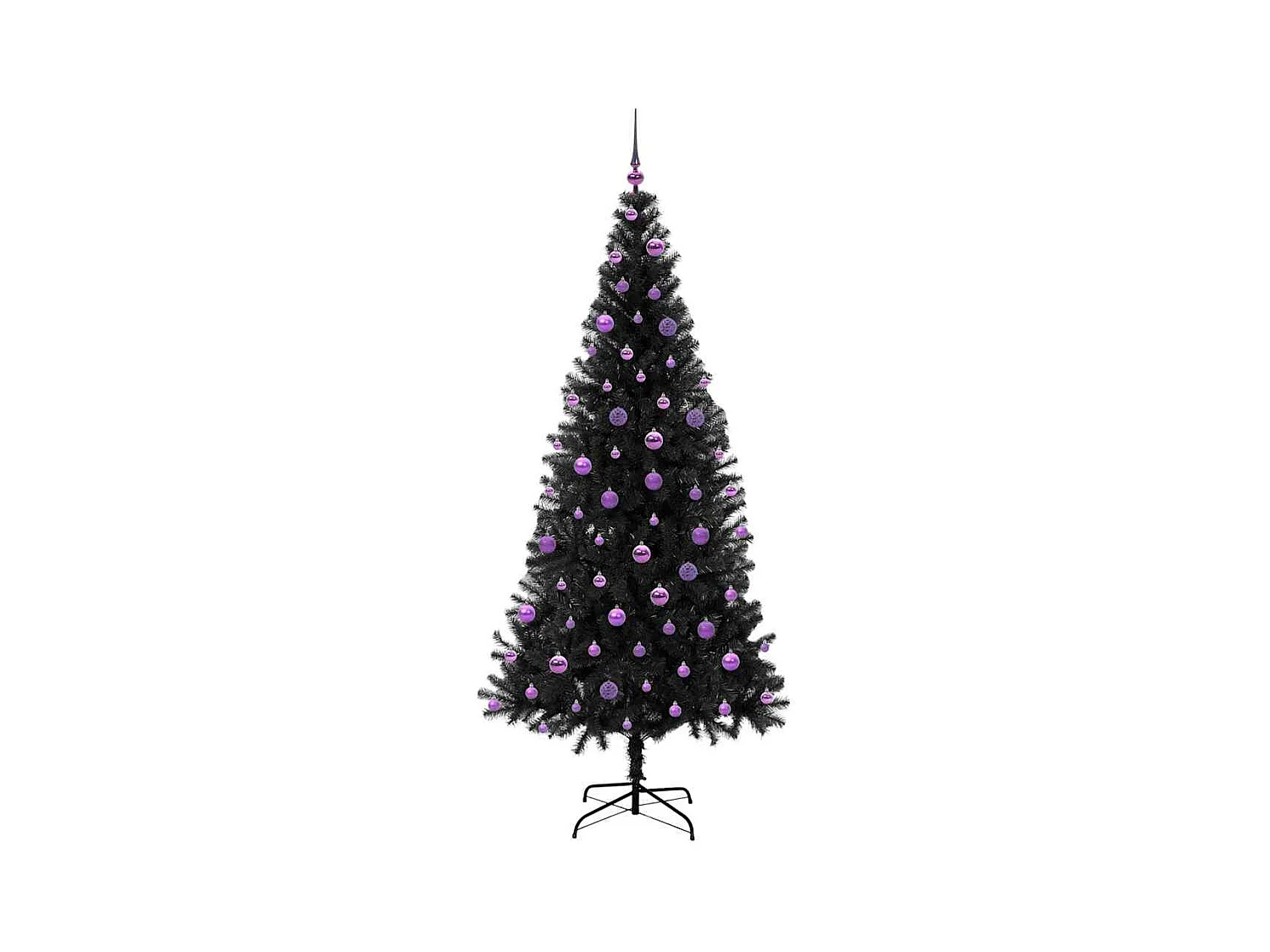 Árbol de Navidad con 300 LED con soporte Negro 210 cm PVC