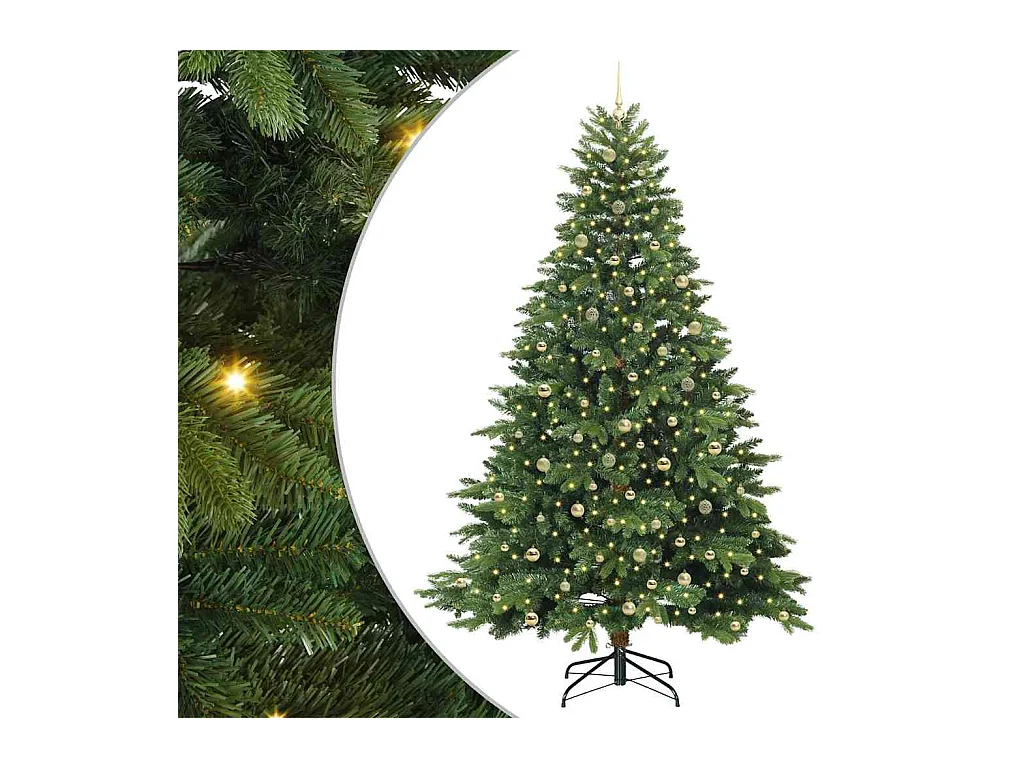 Sapin de Noël artificiel avec 300 LED Vert 240 cm PE et PVC