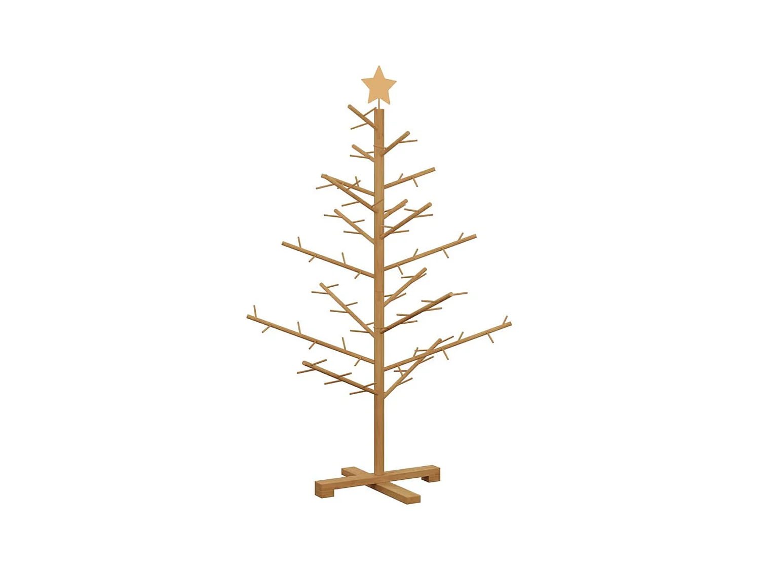 Arbre de Noël en bois Marron 125 cm Bois massif en pin