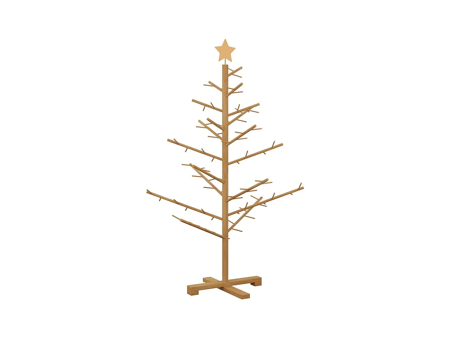Arbre de Noël en bois Marron 125 cm Bois massif en pin