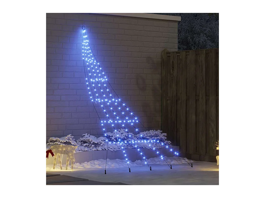 Árbol de Navidad LED con 168 LED Azul 306 cm Metal