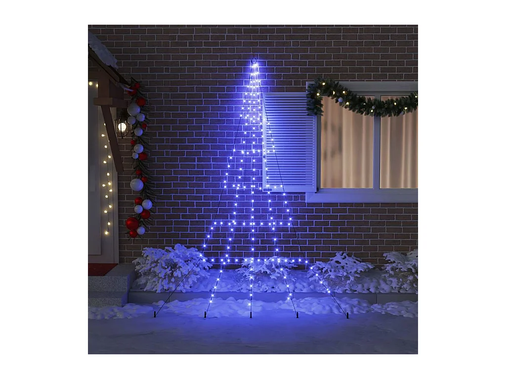 Árbol de Navidad LED con 168 LED Azul 306 cm Metal