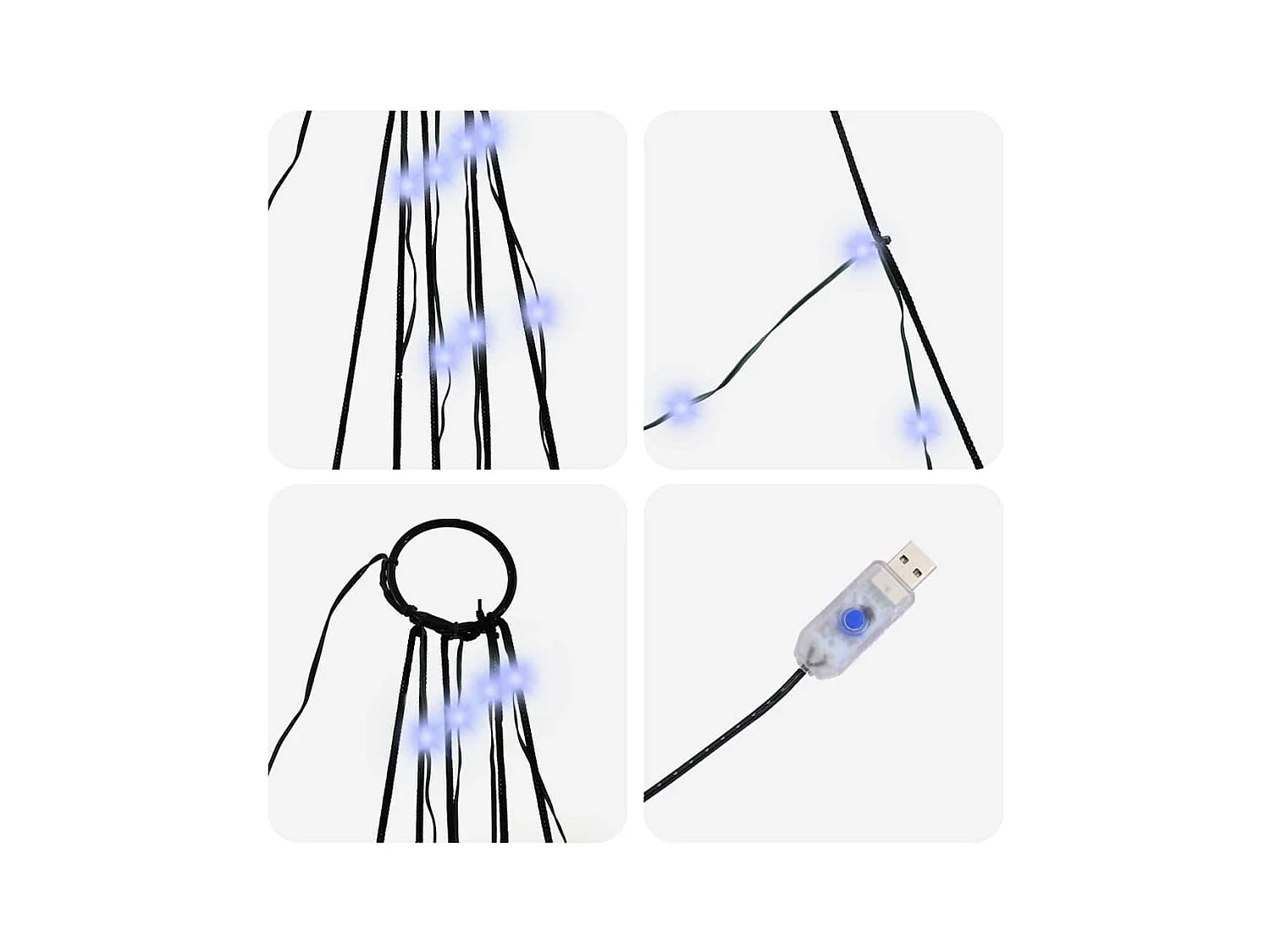 Árbol de Navidad LED con 168 LED Azul 306 cm Metal