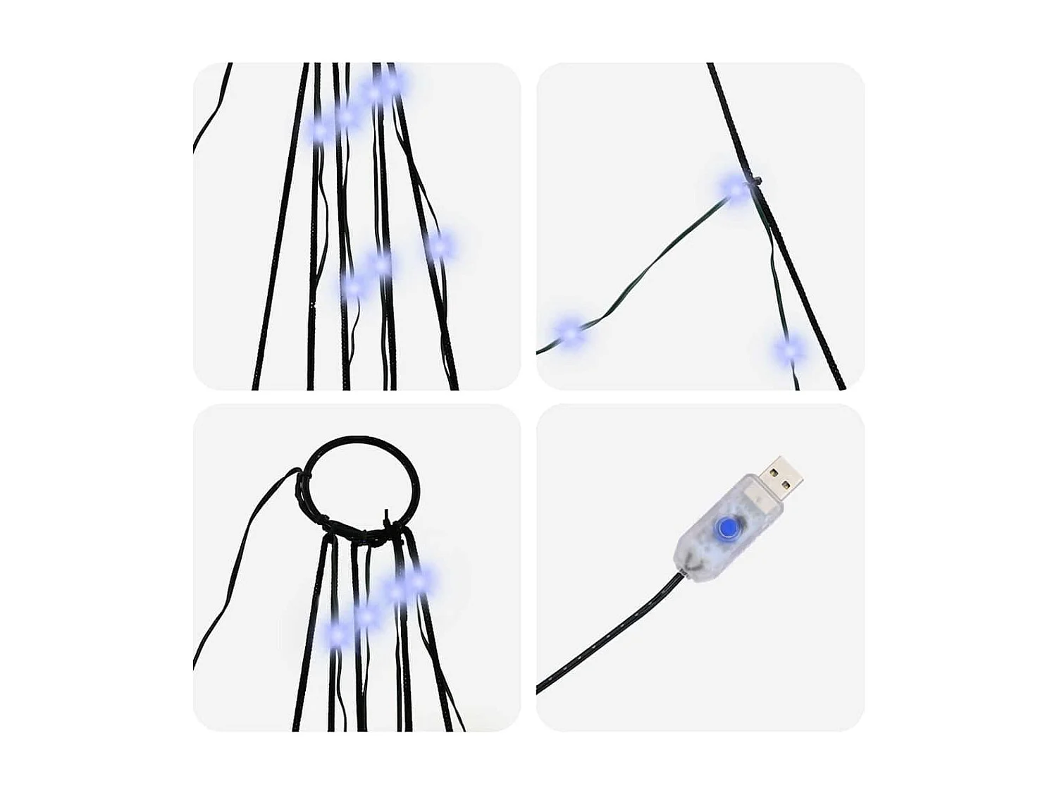 Arbre de Noël LED avec 168 LED Bleu 306 cm Métal