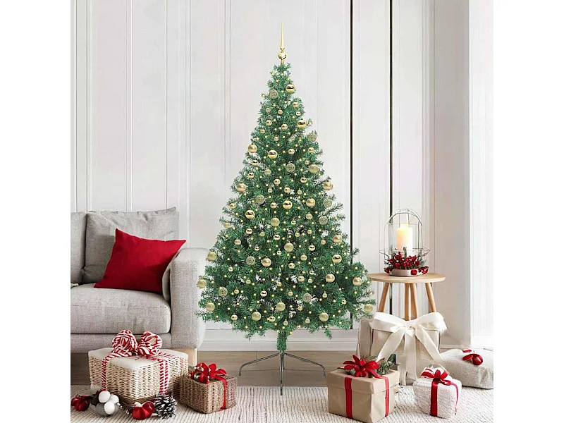 Sapin de Noël artificiel pré-éclairé Vert 180 cm PVC