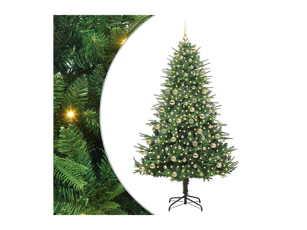 Árbol de Navidad artificial preiluminado con juego de bolas