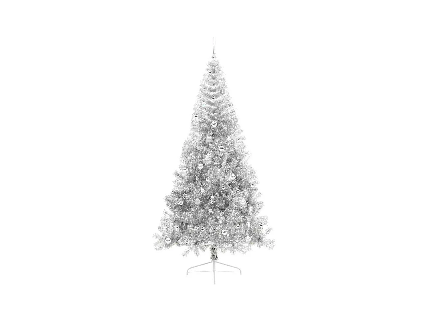 Sapin de Noël artificiel pré-éclairé Argent 240 cm PET