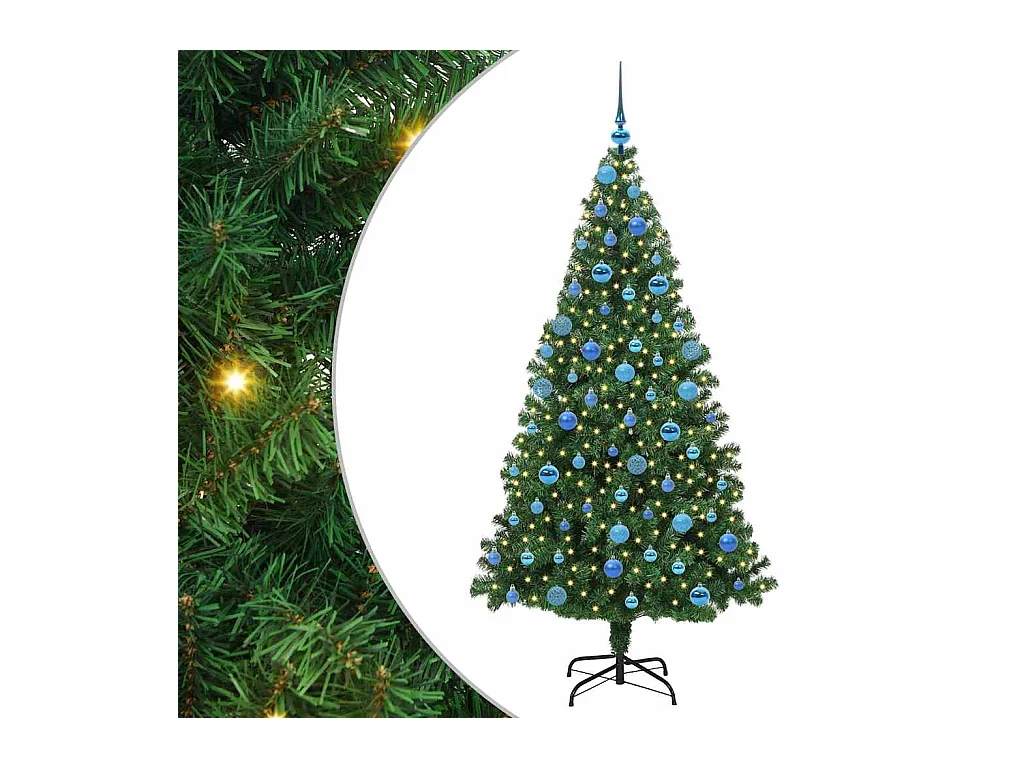 Árvore de Natal Artificial Verde 180 cm PVC, Aço e Plástico