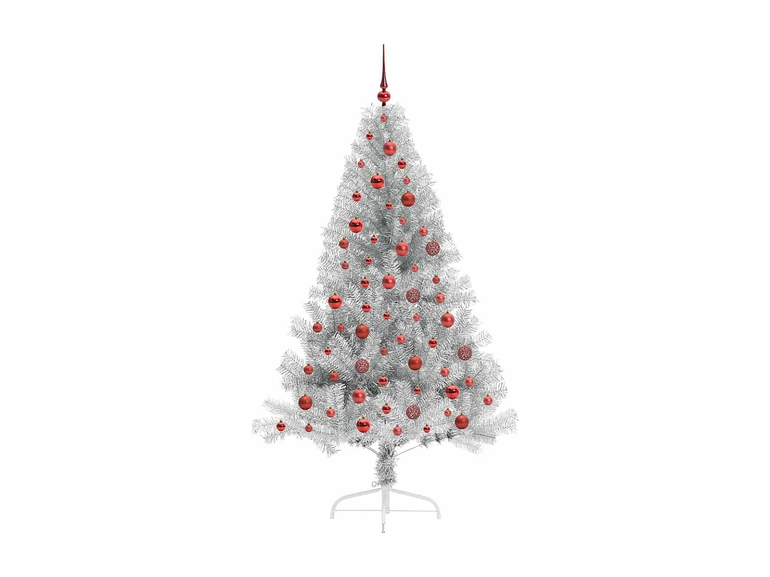 Sapin de Noël artificiel pré-éclairé Argent 180 cm PET