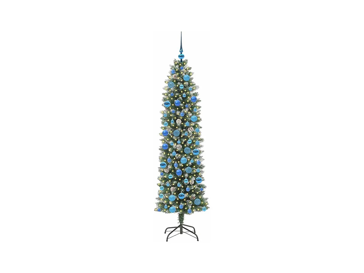 Arbre de Noël artificiel slim avec 300 LED Vert et blanc 180 cm