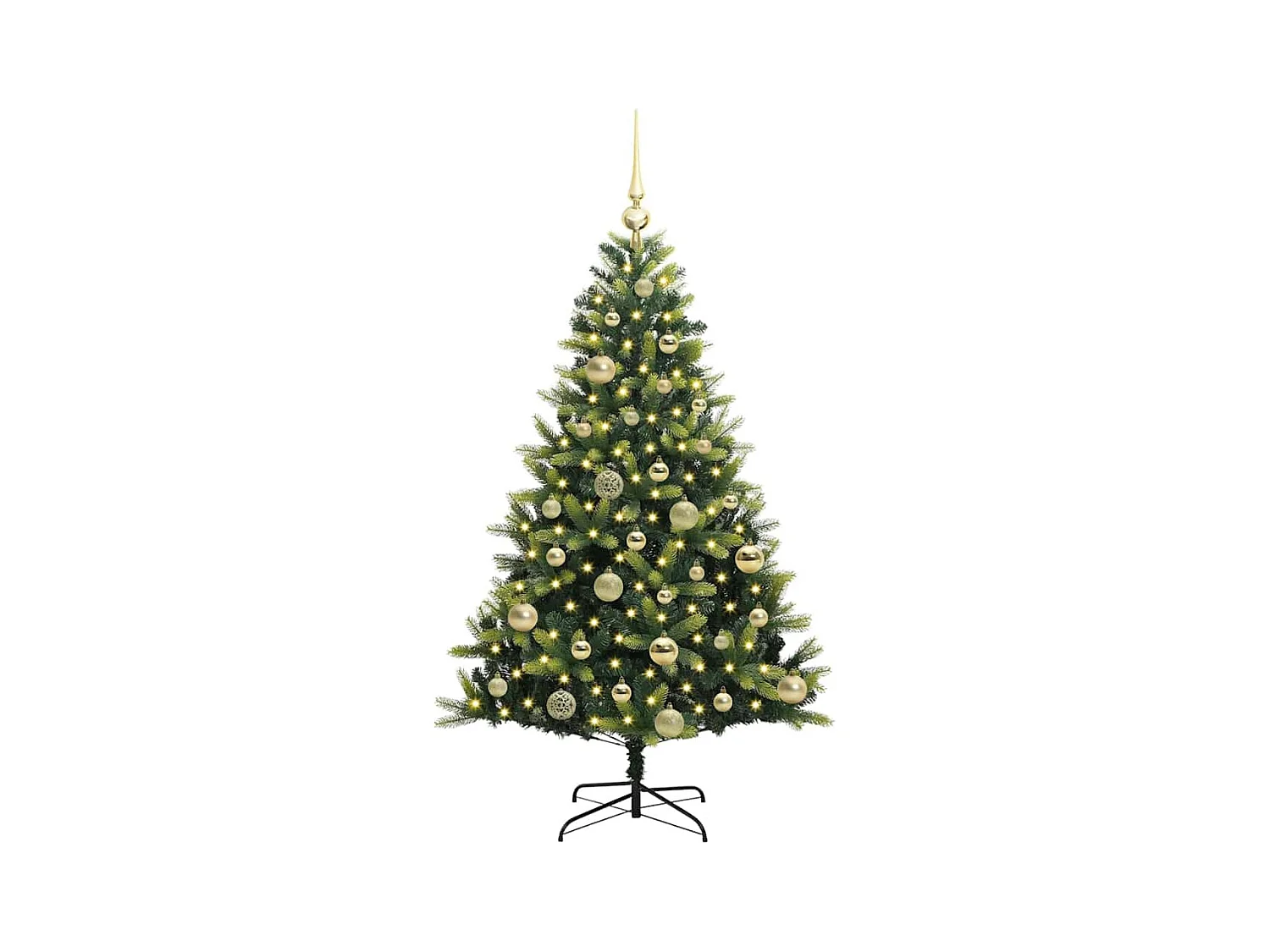 Arbre de Noël artificiel à charnières 150 LED Vert 120 cm