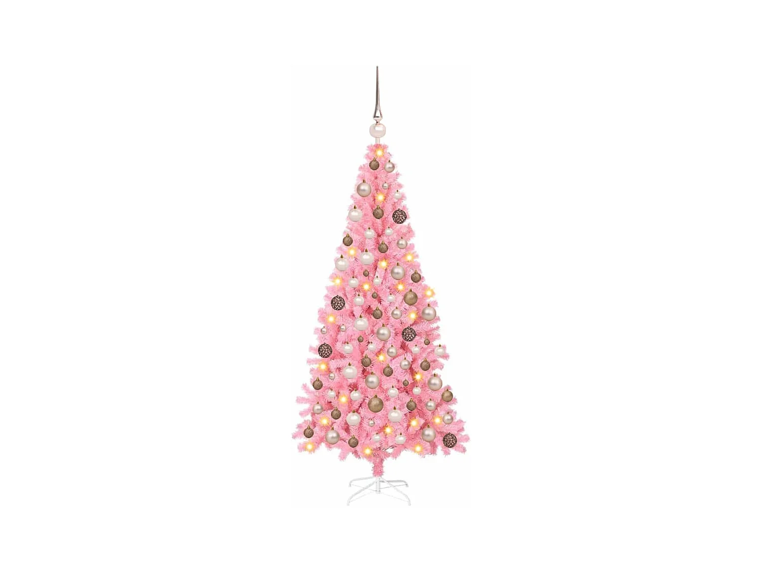Árbol de Navidad con 300 LED con soporte Rosa 180 cm PVC