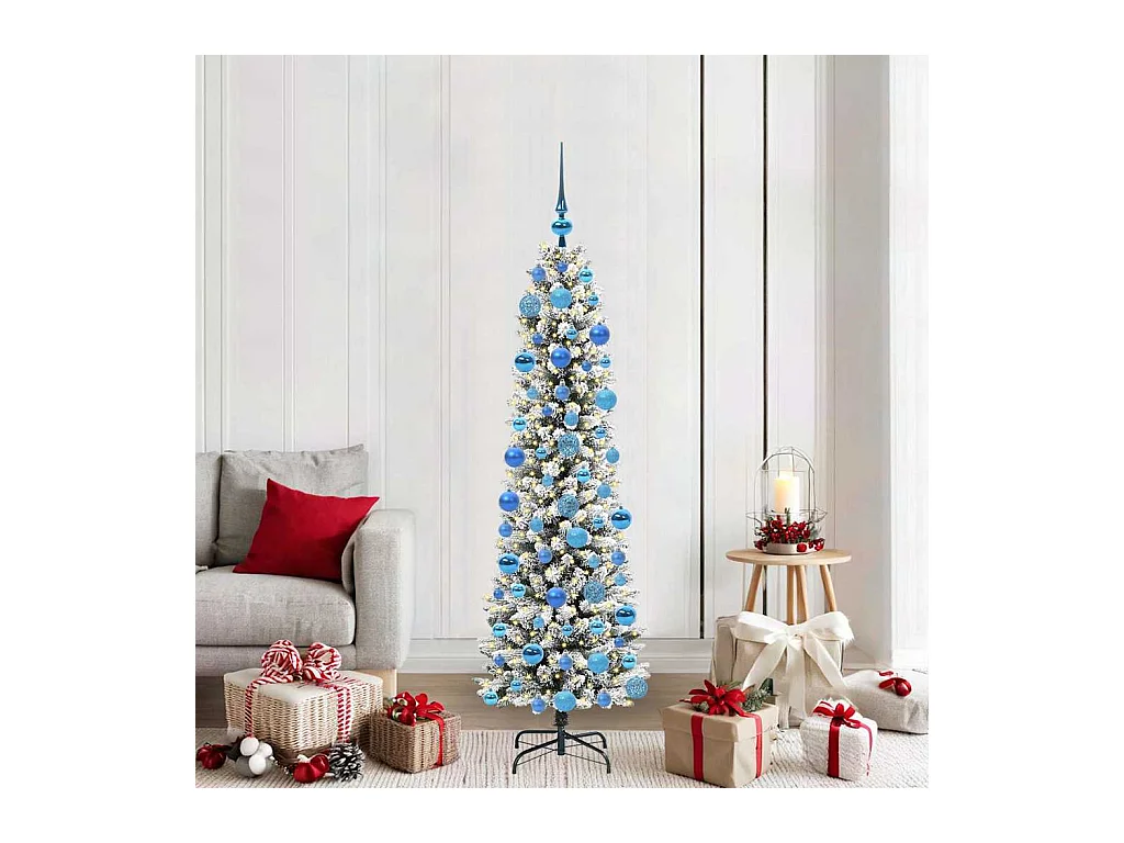 Sapin de Noël artificiel avec 300 LED Vert et blanc 180 cm