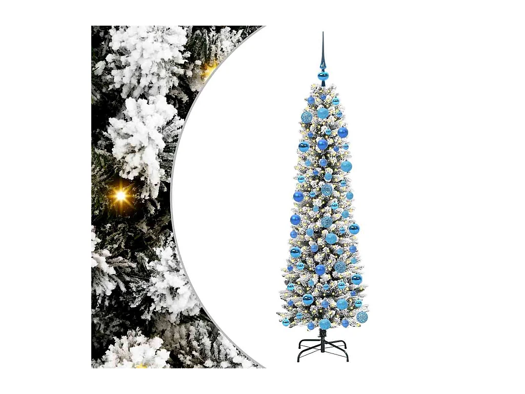 Sapin de Noël artificiel avec 300 LED Vert et blanc 180 cm