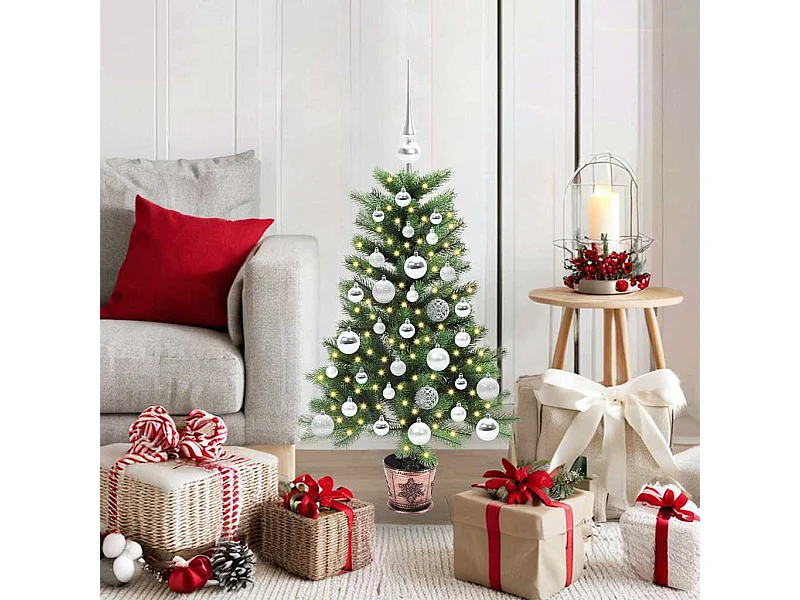 Árbol de Navidad con 150 LED con soporte Verde 90 cm PE