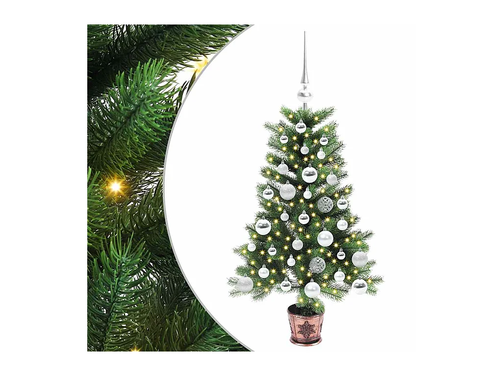 Árbol de Navidad con 150 LED con soporte Verde 90 cm PE