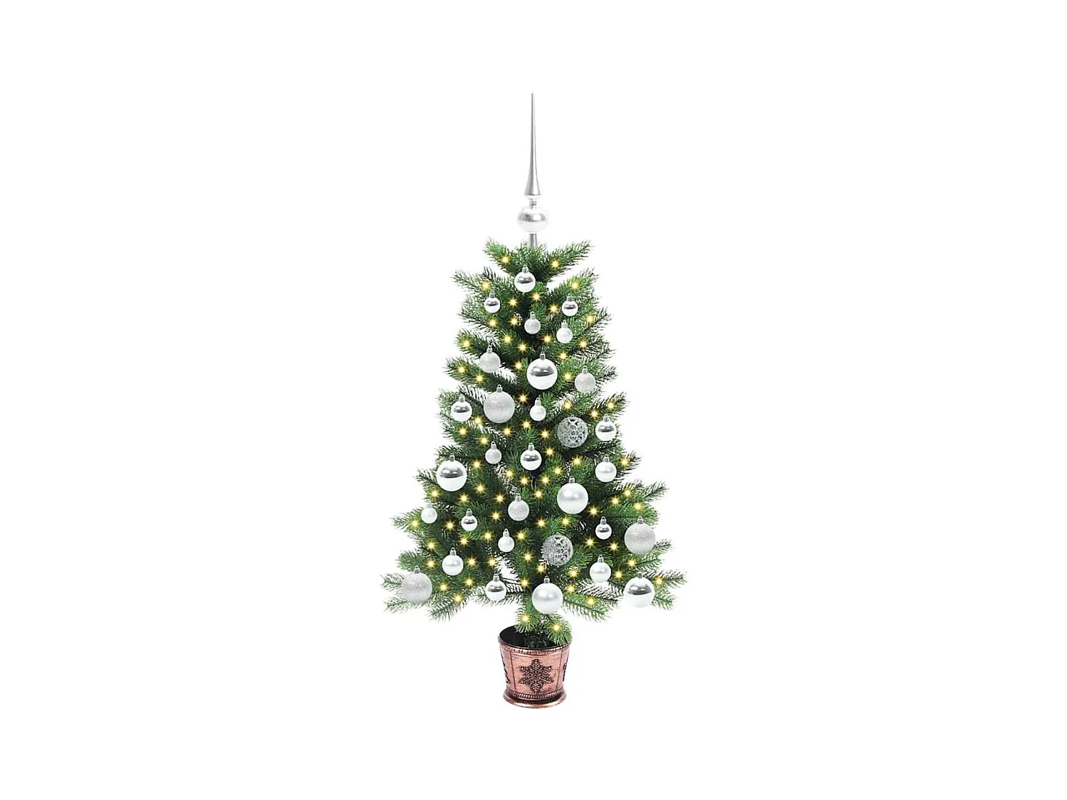 Árbol de Navidad con 150 LED con soporte Verde 90 cm PE