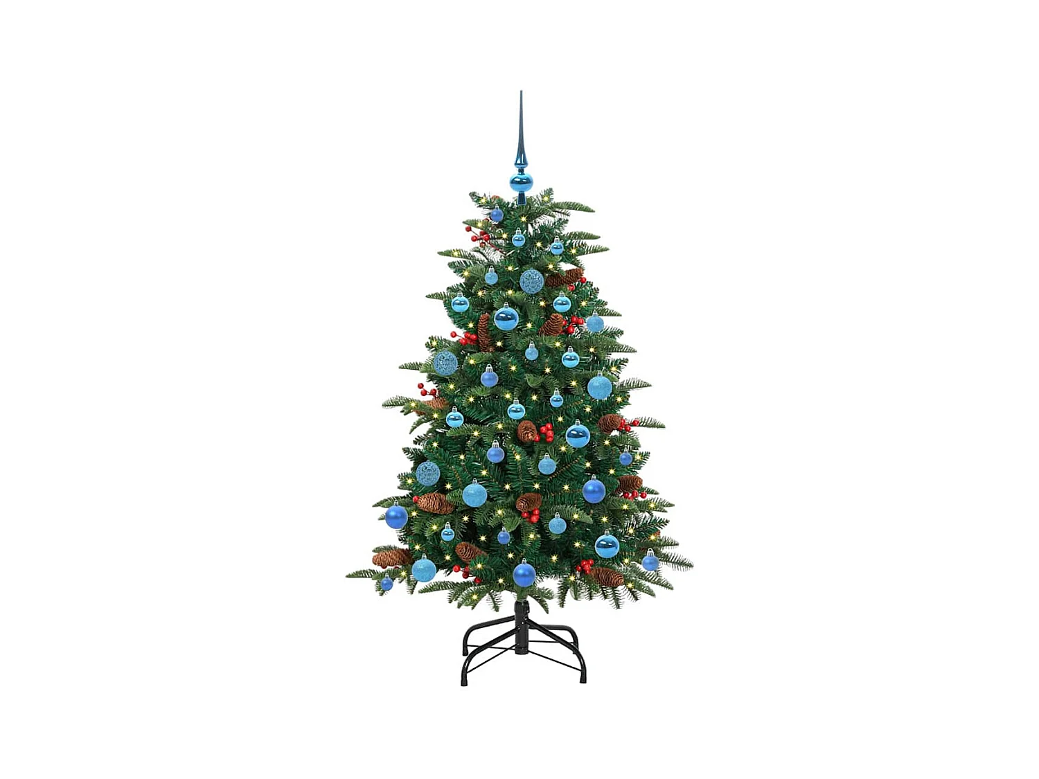 Árvore de Natal Artificial Verde 150 cm PVC, Metal e Plástico
