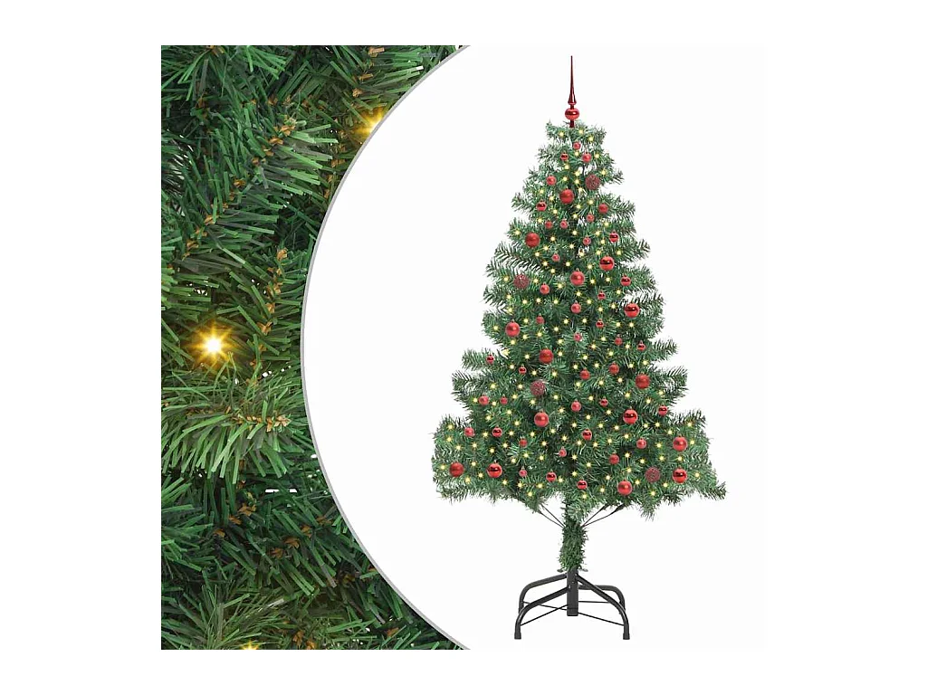 Sapin de Noël avec 300 LED avec support Vert 210 cm PVC