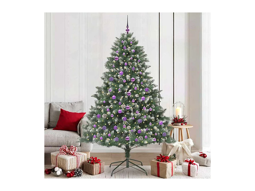 Sapin de Noël artificiel avec 300 LED Vert 140 x 140 x 210 cm