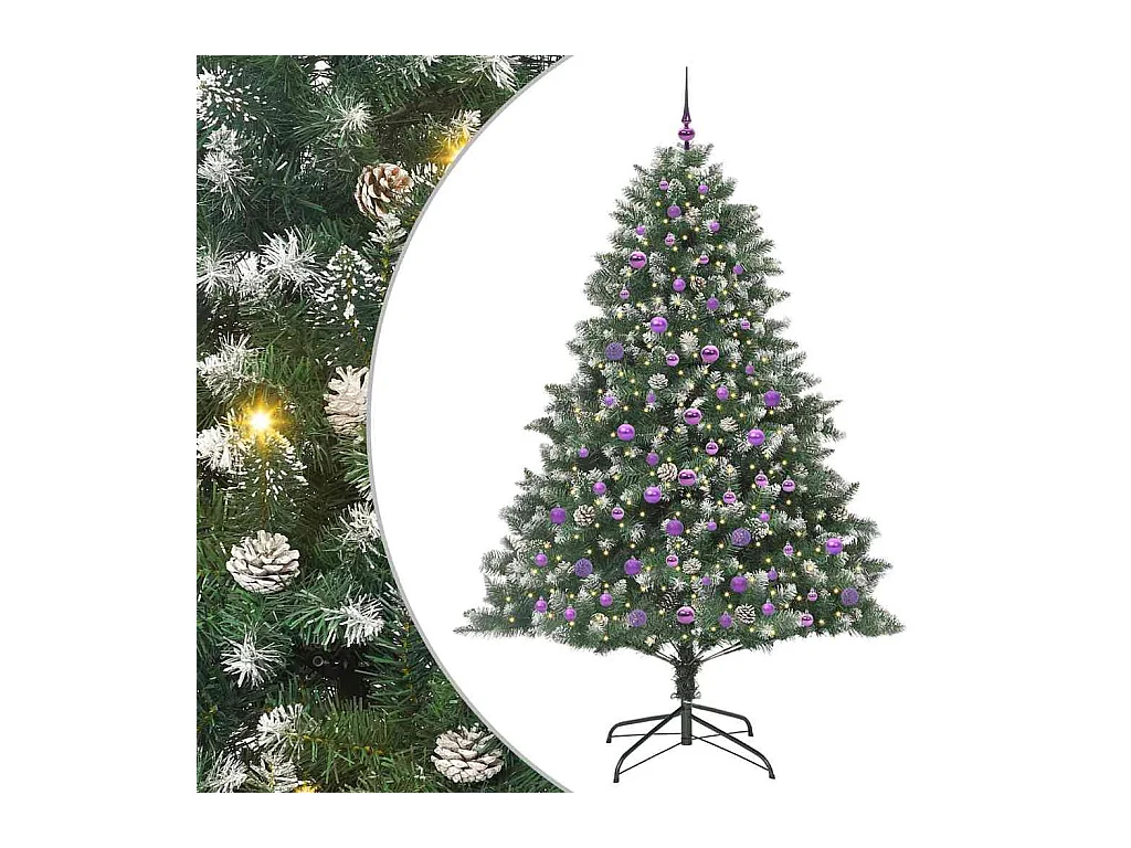 Sapin de Noël artificiel avec 300 LED Vert 140 x 140 x 210 cm