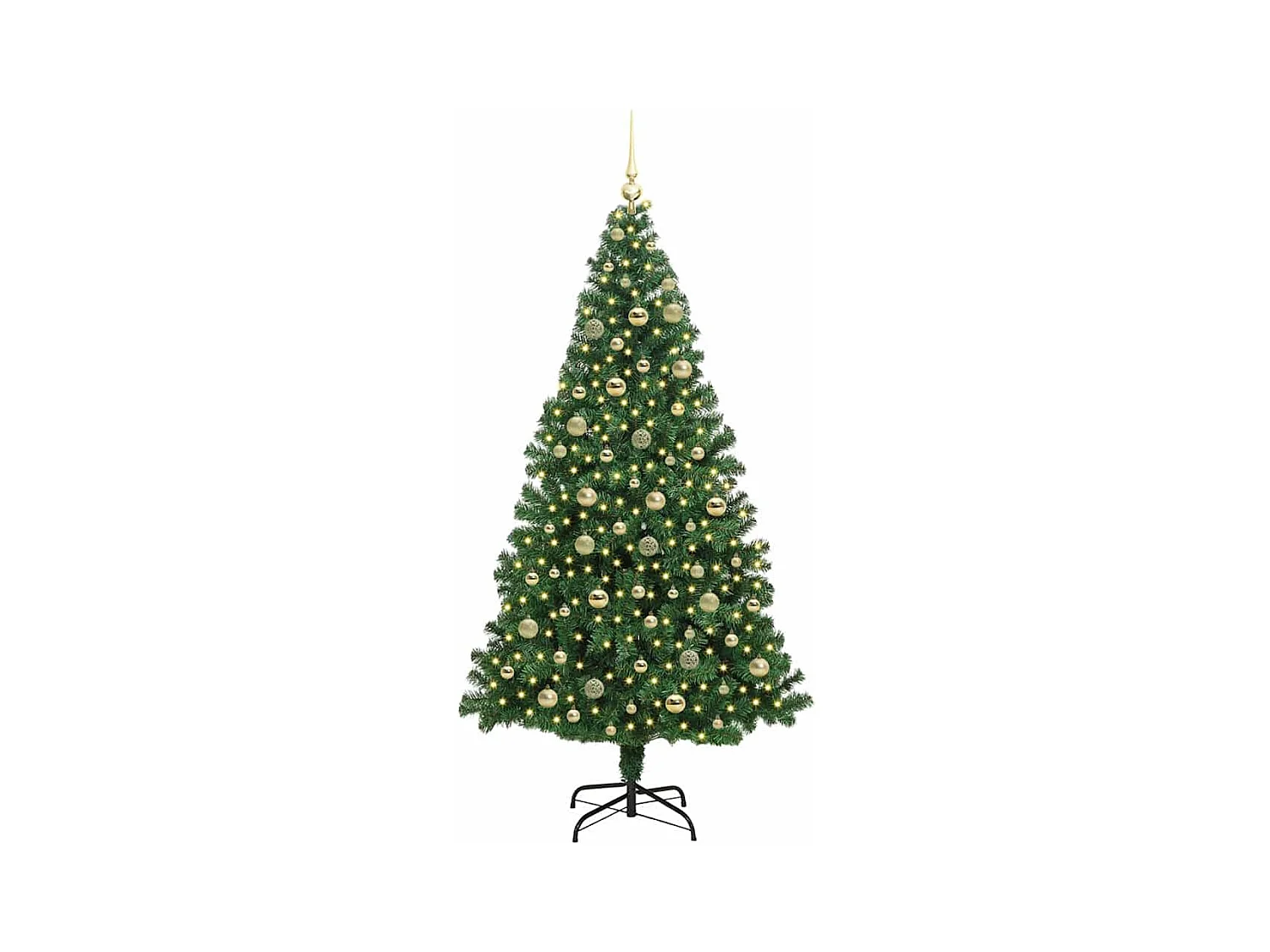Árvore de Natal Artificial Verde 210 cm PVC, Aço e Plástico