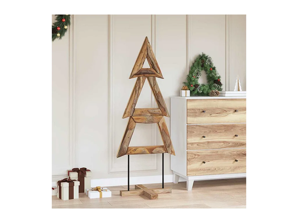 Árbol de Navidad Marrón 150 cm Madera de teca maciza