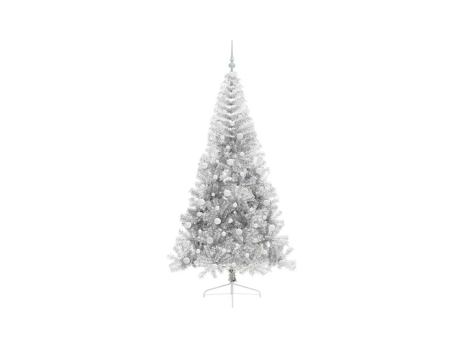 Sapin de Noël artificiel pré-éclairé Argent 210 cm PET