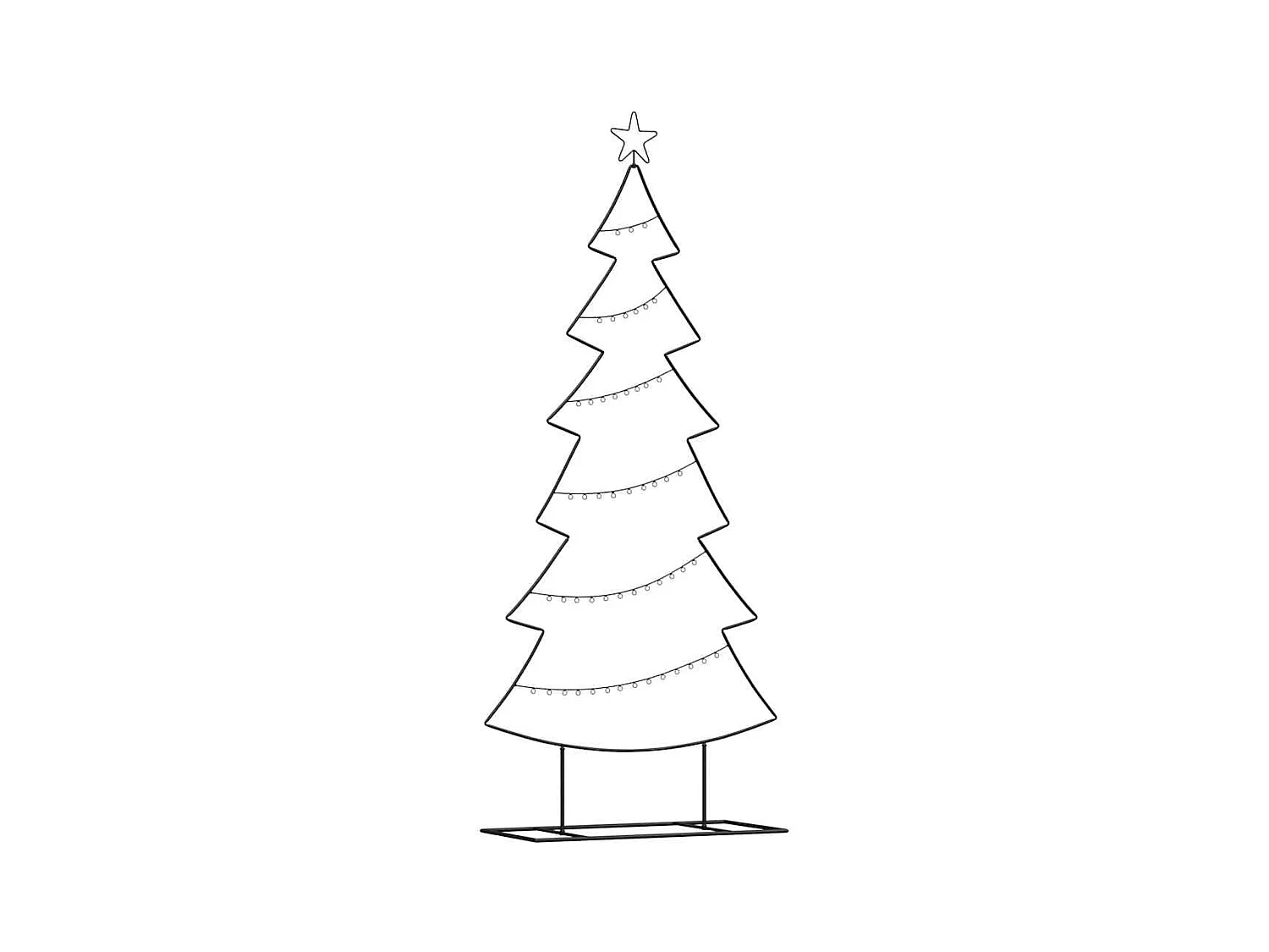 Árbol de Navidad de metal con soporte Negro 180 cm Acero