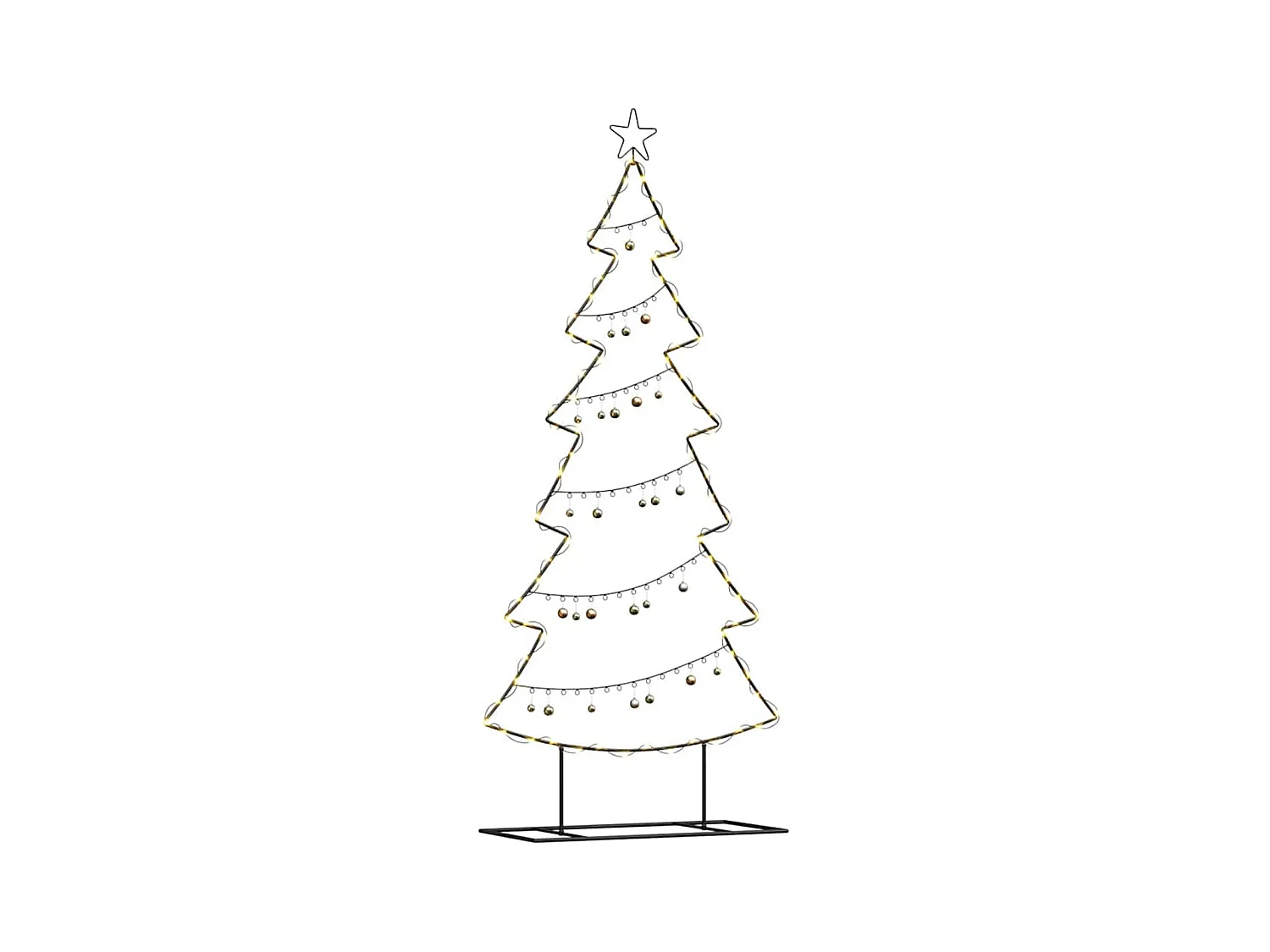 Árbol de Navidad de metal con soporte Negro 180 cm Acero