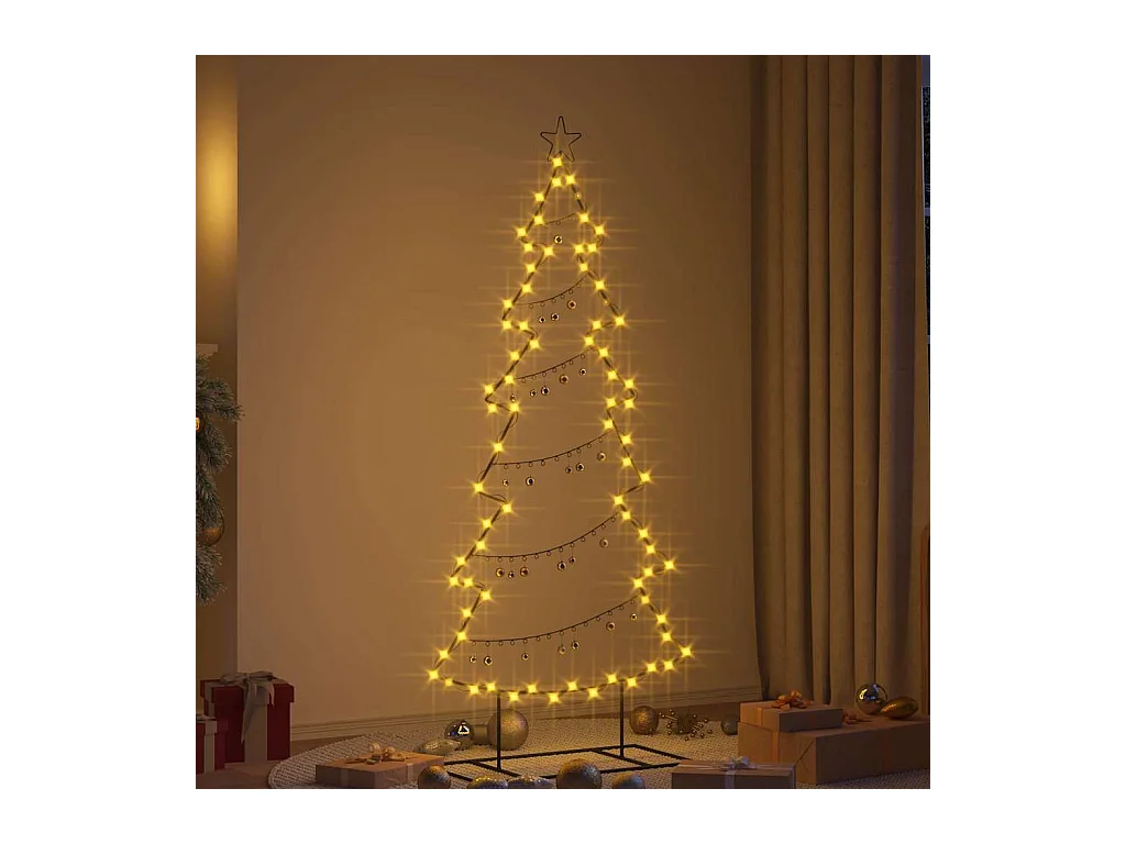 Árbol de Navidad de metal con soporte Negro 180 cm Acero