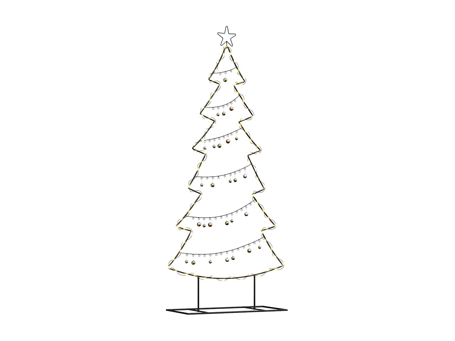 Arbre de Noël en métal avec support Noir 180 cm Acier