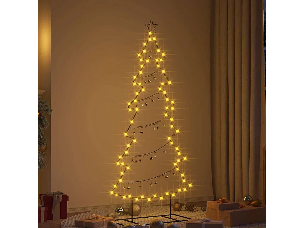 Arbre de Noël en métal avec support Noir 180 cm Acier