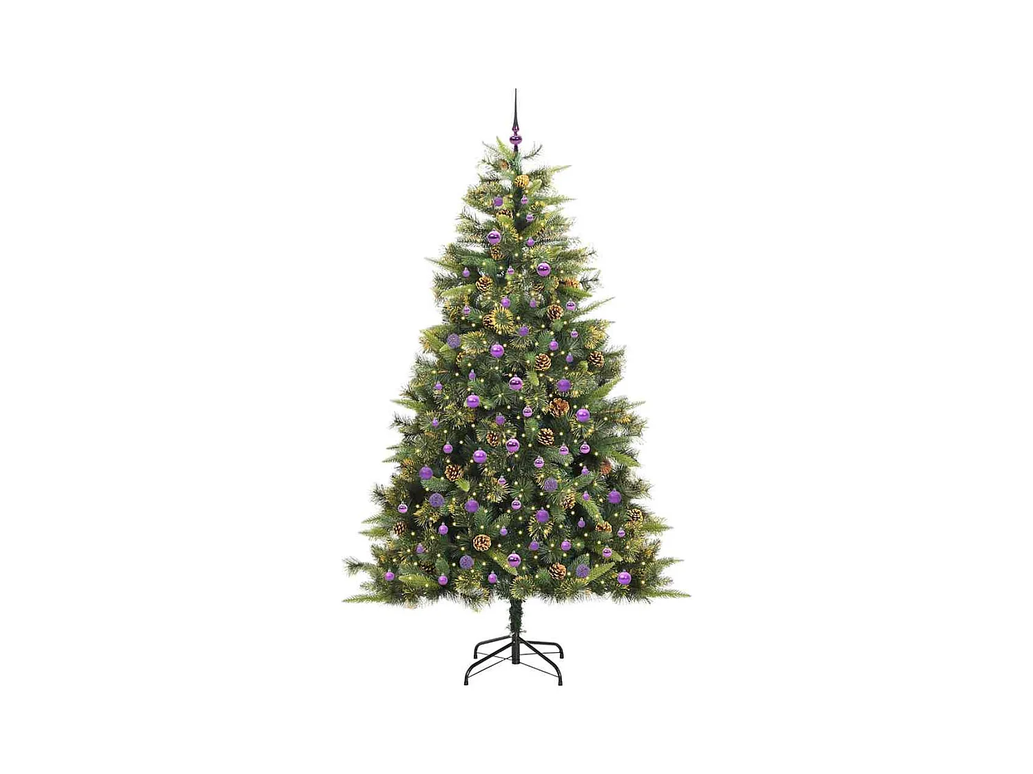 Sapin de Noël artificiel avec branches pliables et cônes 240 cm