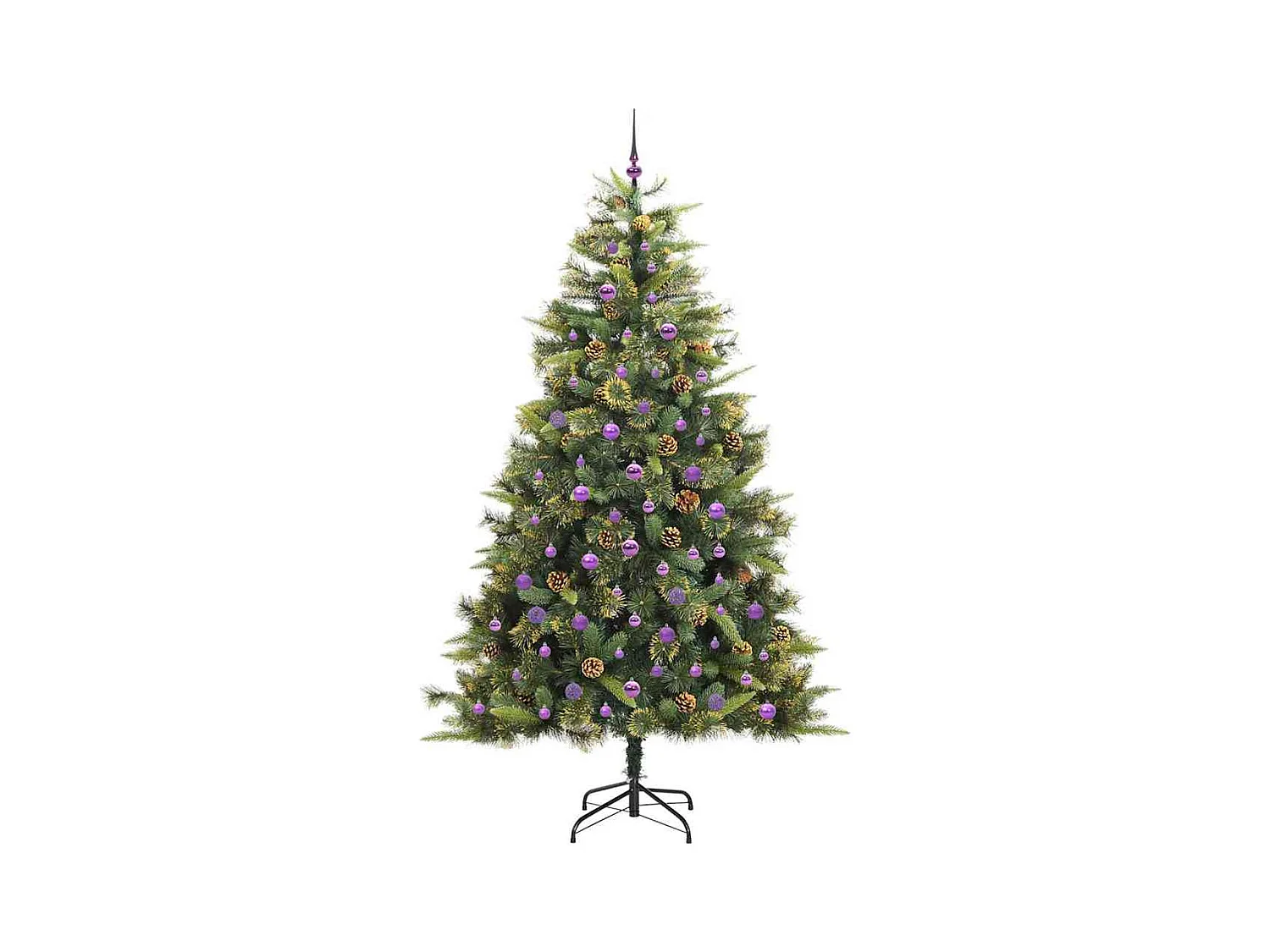 Sapin de Noël artificiel avec branches pliables et cônes 240 cm