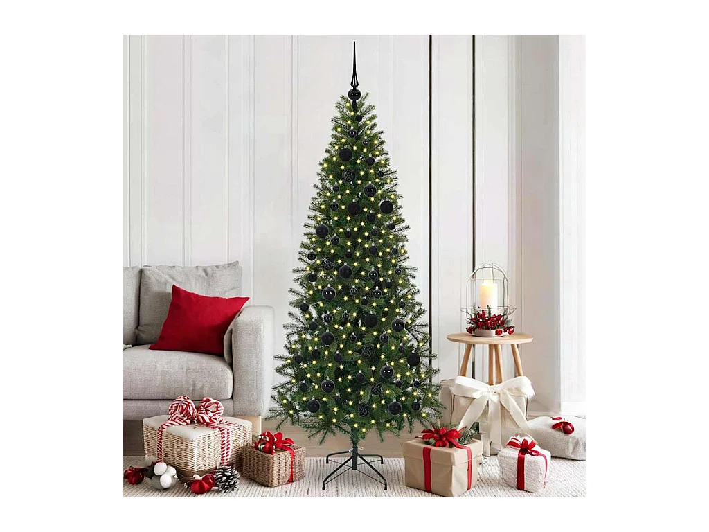 Sapin de Noël artificiel avec 300 LED Vert 180 cm PE et PVC