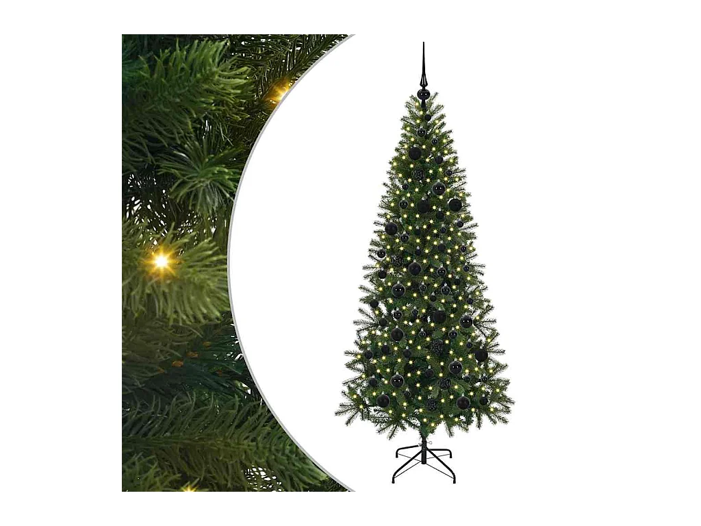 Sapin de Noël artificiel avec 300 LED Vert 180 cm PE et PVC
