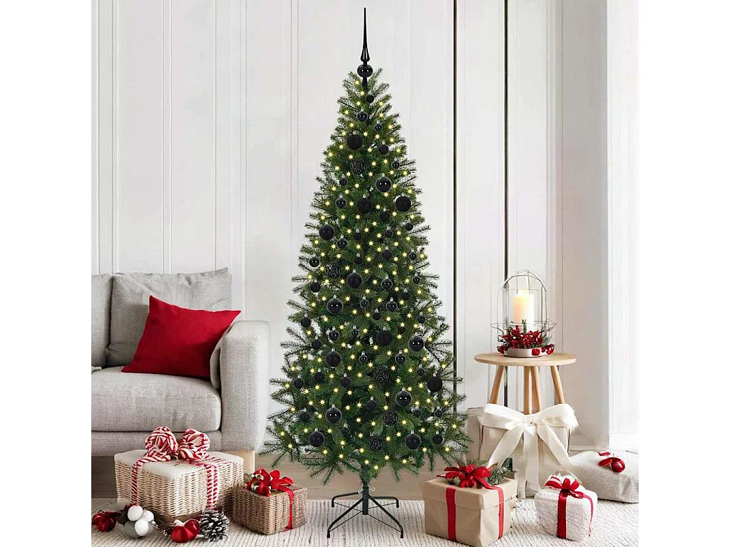 Sapin de Noël artificiel avec 300 LED Vert 180 cm PE et PVC