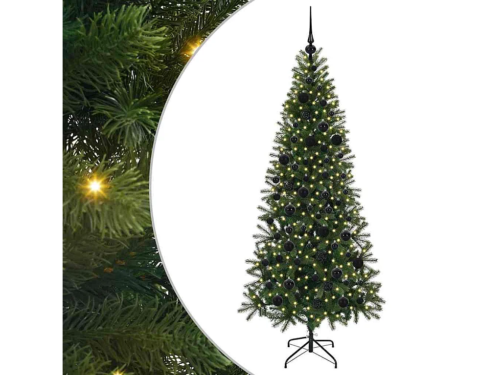 Sapin de Noël artificiel avec 300 LED Vert 180 cm PE et PVC