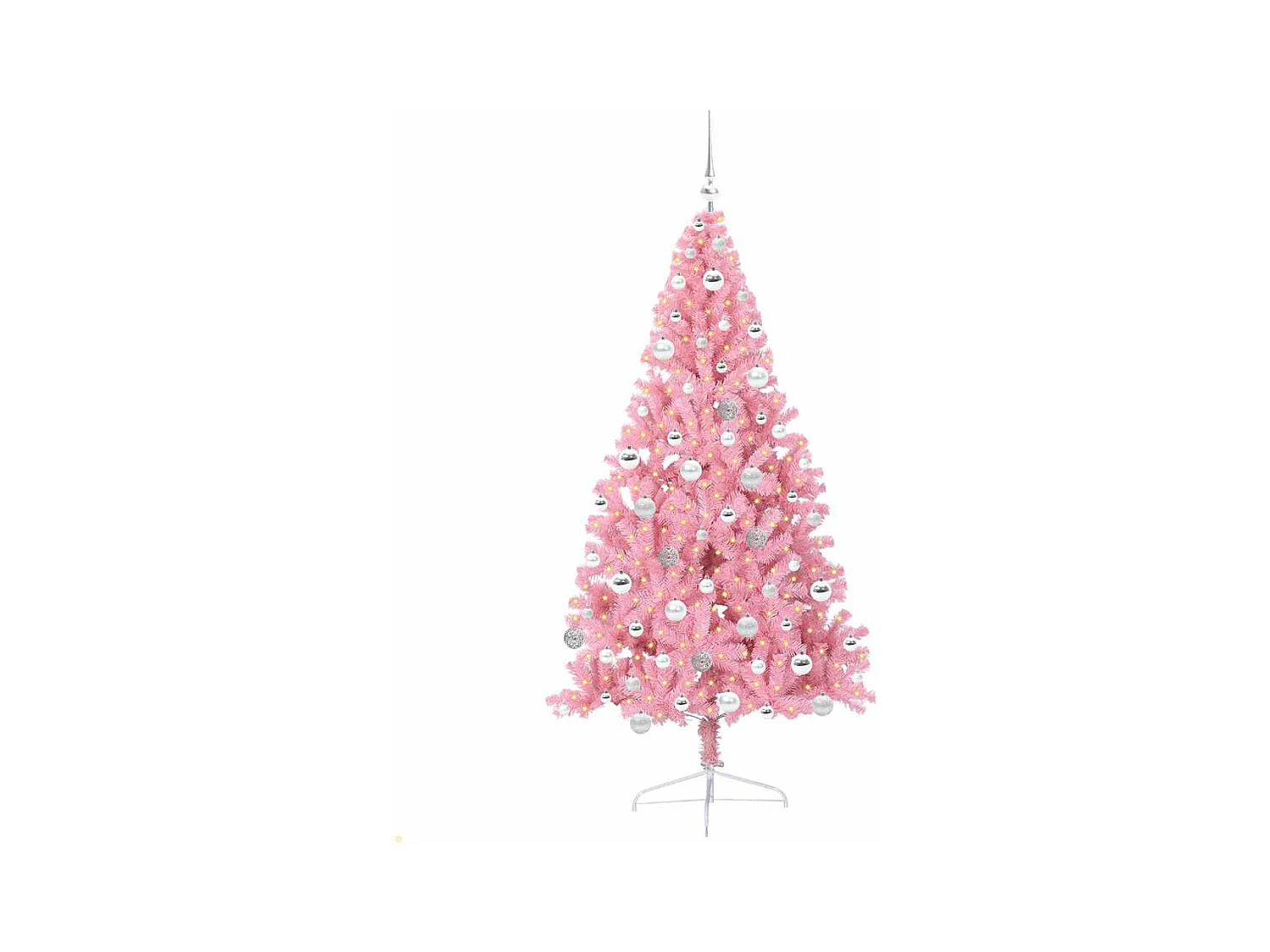 Sapin de Noël artificiel pré-éclairé Rose 180 cm PVC